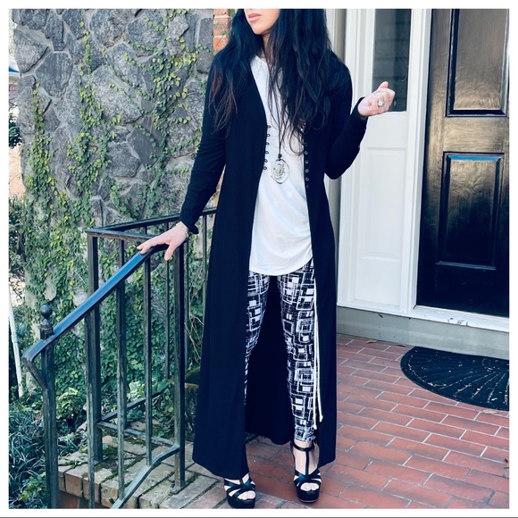 ✨RESTOCKED✨Chic black long knit duster - Picture 5 of 11